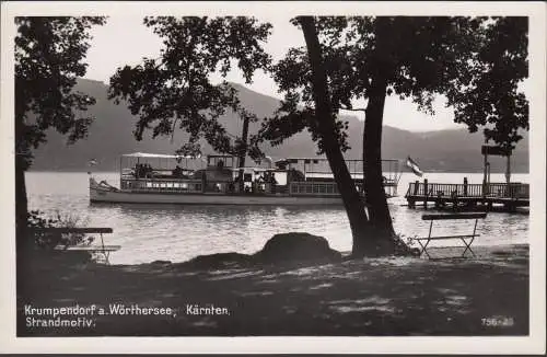 Krumpendorf, motif plage, vapeur, non-roulé