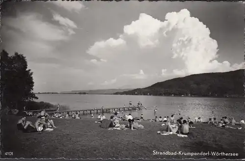 Krumpendorf, bain de plage, baigneurs, passerelle, non-roulé