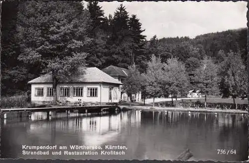 AK Krumpendorf, Strandbad und Restauration Krofitsch, ungelaufen