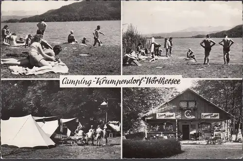 Krumpendorf, Camping, Zelte, Badegäste, Stern Stüberl, gelaufen 1957