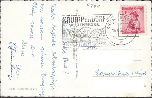 Krumpendorf, Camping, Zelte, Badegäste, Stern Stüberl, gelaufen 1957