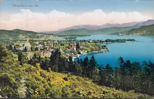 Pörtschach am Wörthersee, Panoramaansicht, gelaufen 1928