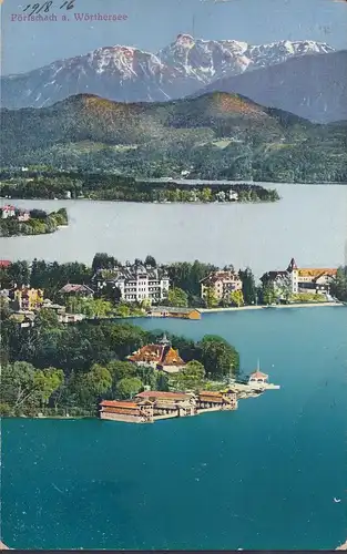 Pörtschach am Wörthersee, Panoramaansicht, Militär Zensur, gelaufen 1916