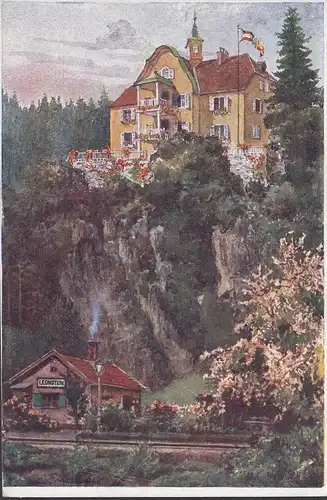 Pörtschach a. Wörthersee, Villa Leonstein, artiste AK, inachevé