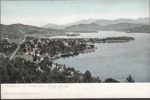 Pörtschach a. Wörthersee, vue panoramique, incurvée