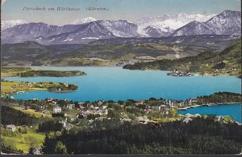 Pörtschach a. Wörthersee, Panoramaansicht, gelaufen 1924