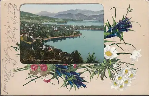 Pörtschach a. Wörthersee, Panoramaansicht, gelaufen