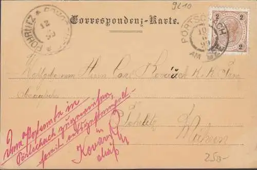 Gruss aus St. Martin am Techelsberg, gelaufen 1899