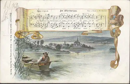 Au lac Wörthersee, Calme, carte de chanson, couru 1899