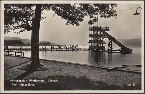 Pörtschach a. Wörthersee, Park Strandbad, gelaufen 1942