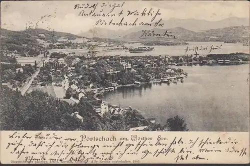 Pörtschach a. Wörthersee, Panoramaansicht, gelaufen