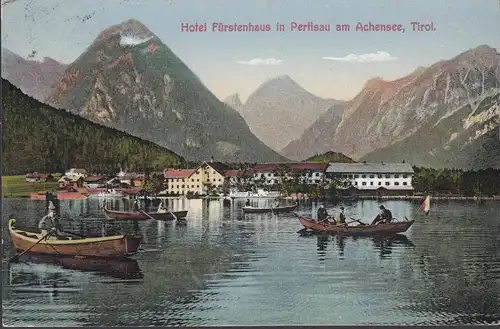 Hotel Fürstenhaus in Pertisau am Achensee, Boote, gelaufen 1912