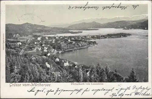 Grüsse vom Wörthersee, Pörtschach von Leonstein, gelaufen 190?