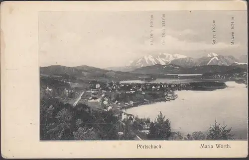 Pörtschach am Wörthersee, Panoramaansicht, Maria Wörth, ungelaufen