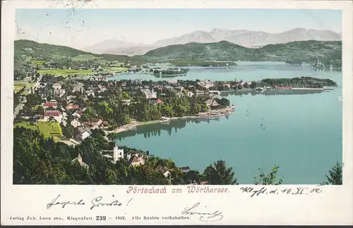 Pörtschach a. Wörthersee, vue panoramique, couru en 1902