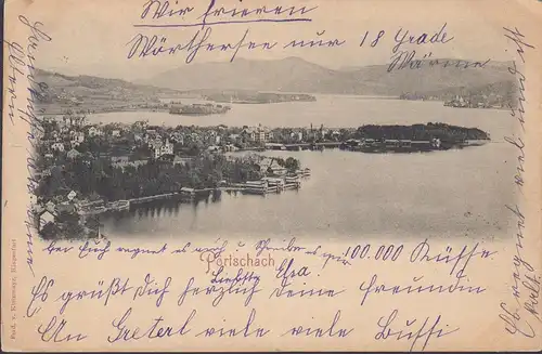 Pörtschach a. Wörthersee, vue panoramique, couru 1898