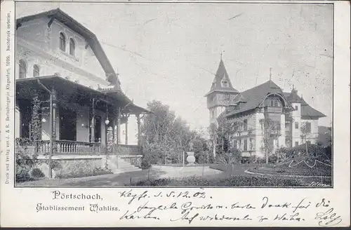 Pörtschach a. Wörthersee, Etablissement Wahliss, couru 1902