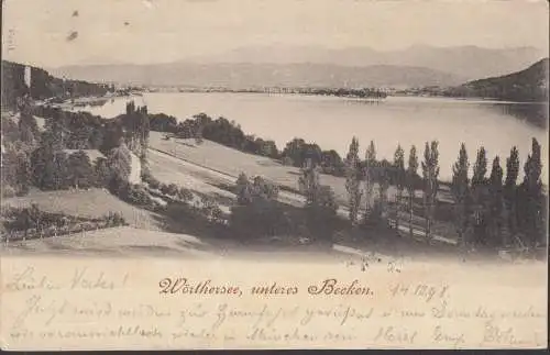 AK Wörthersee, Unteres Becken, gelaufen 1898