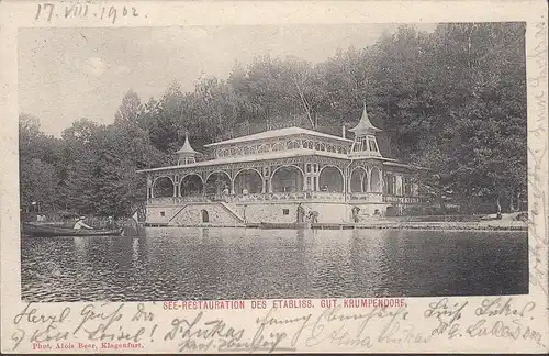 See Restauration des Etablissement Gut Krumpendorf, gelaufen 1902