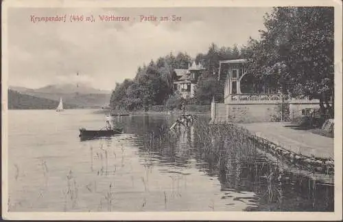 AK Krumpendorf, Partie am See, gelaufen 1918