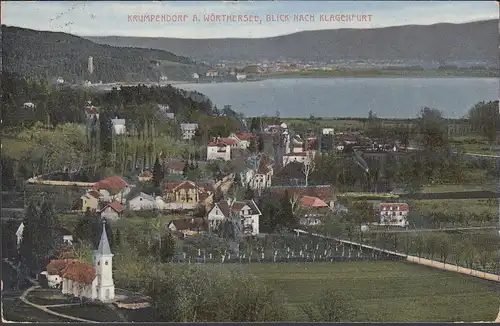 Krumpendorf, vue sur Klagenfurt, couru en 1913