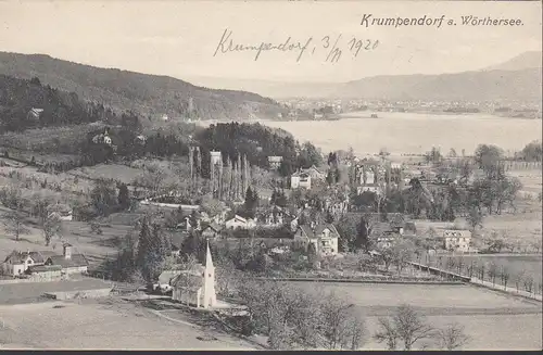 Krumpendorf a. Wöthersee, Panoramaansicht, ungelaufen- datiert 1920