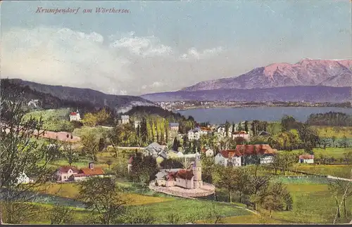 Krumpendorf a. Wöthersee, vue panoramique, couru en 1925