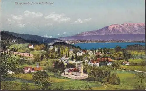 Krumpendorf a. Wöthersee, Panoramaansicht, gelaufen 1924