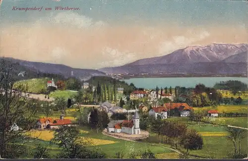 Krumpendorf a. Wöthersee, vue panoramique, couru 1918