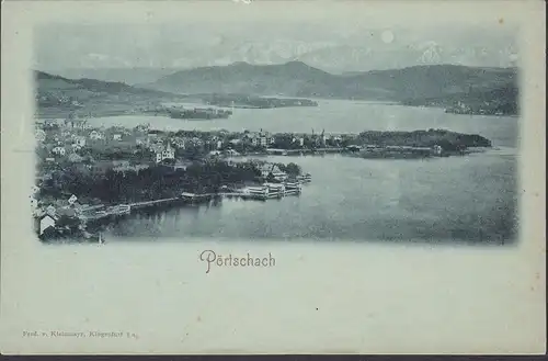 Pörtschach a. Wörthersee, Panoramaansicht, Mondschein, ungelaufen