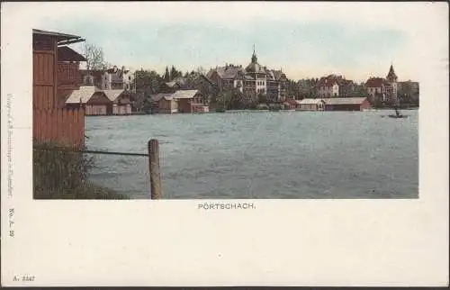 AK Pörtschach, Militär Schwimmschule, Hotel, Stadtansicht, ungelaufen