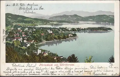 Pörtschach, Panoramaansicht, gelaufen 1905