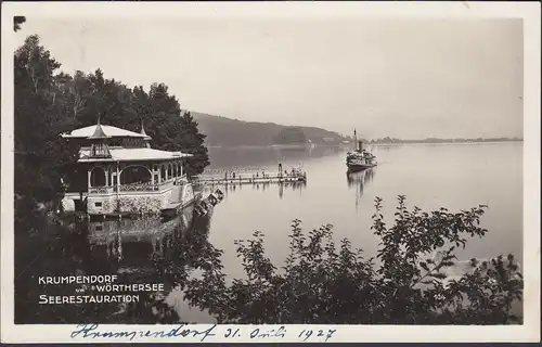 Krumpendorf, Seerestauration, Dampfer, gelaufen 1927