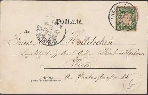 S. Röserl von Wörthersee, Liederkarte, gelaufen 1899