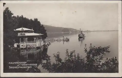 Krumpendorf, Seerestauration, Dampfer, gelaufen 1928