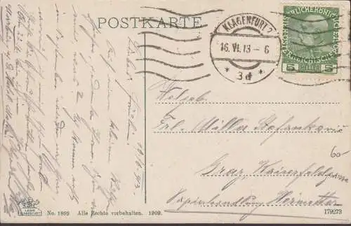 Pörtschach a. Wörthersee, Werzerstrand, Promenade, Segelboote, gelaufen 1913
