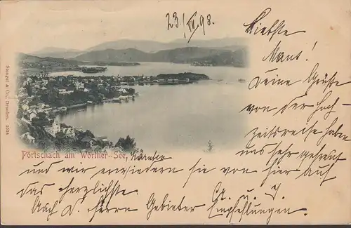 Pörtschach a. Wörthersee, vue panoramique, couru 1898