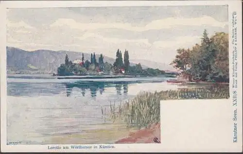 Loretto am Wörthersee in Kärnten, Künstler AK, ungelaufen