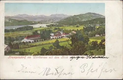 Krumpendorf, Panoramaansicht, gelaufen 1913