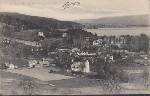 AK Krumpendorf, Stadtansicht, Kirche, gelaufen 1906