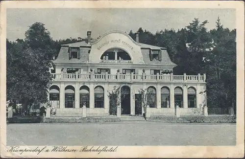 Krumpendorf, Bahnhofhotel, gelaufen 1925