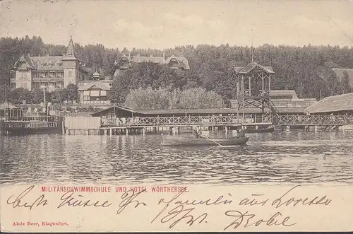 Klagenfurt a. Wörthersee, Militär Schwimmschule, gelaufen 1904