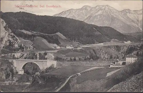 Innsbruck, Stephansbrücke, gelaufen 1908