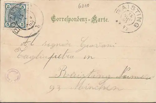 Innsbruck, Maria Theresia Strasse, Pferdewagen, gelaufen 1905