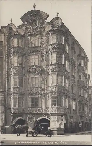 Innsbruck, casino catholique, voiture de voiture, photo AK, incurable