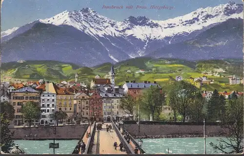 Innsbruck mit Frau Hittgebirge, Marine Post, gelaufen 1918