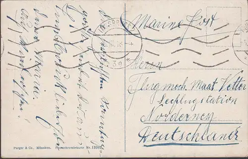 Innsbruck avec Mme Hittgebirge, Marine Post, couru 1918