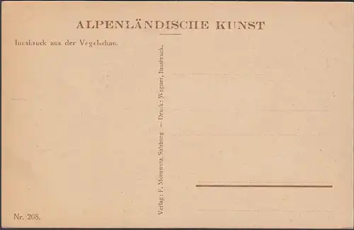 Innsbruck aus der Vogelschau, ungelaufen