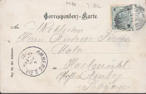 Gruss aus Innsbruck, Totalansicht, gelaufen 1900