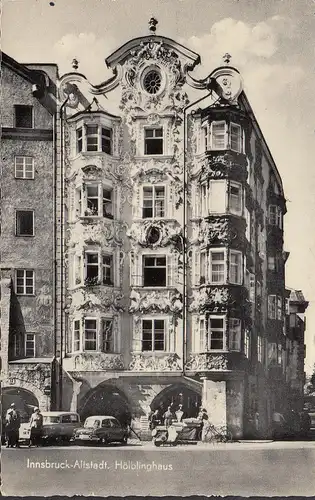 Innsbruck, Hölblinghaus, Autos, Motorroller, gelaufen 1963